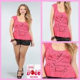 5033-Blusa Modal Estampa com Apliques
