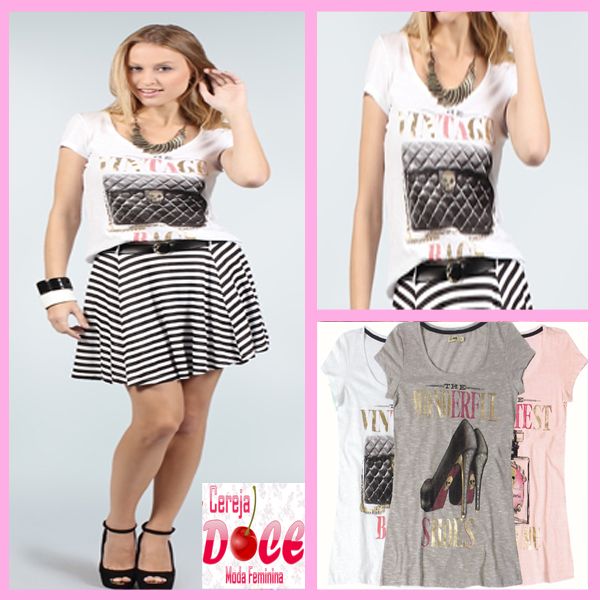 T-Shirt Flamê com Aplique de Tacha