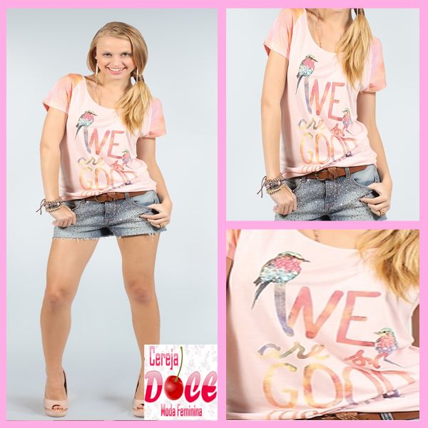 5030-Blusa Estampa Pássaro